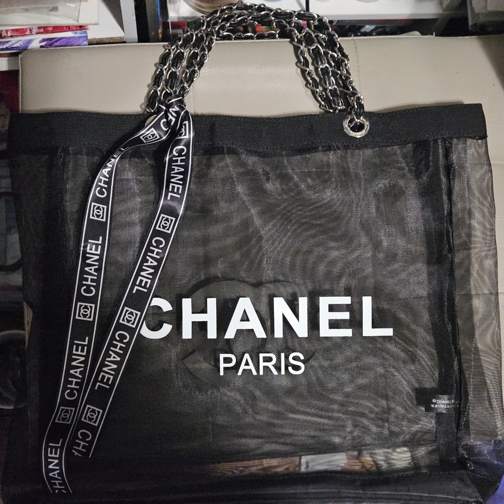 Source Unknown Black Mesh Tote Bag